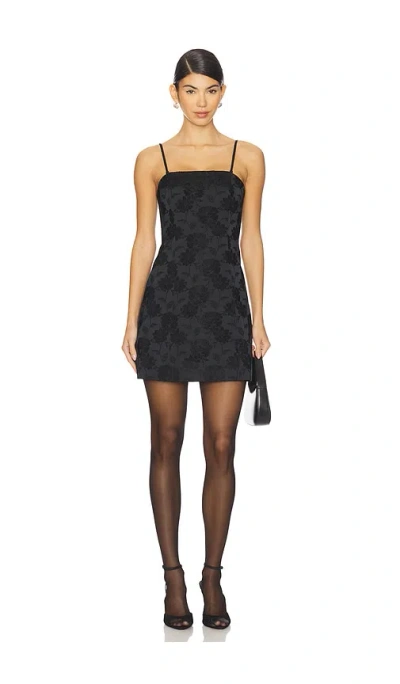 Alice And Olivia Roxane Drop Waist Scoop Neck Mini Dress In Black