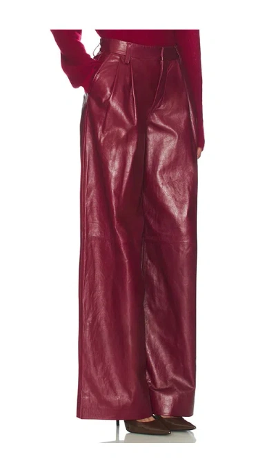 Simkhai Kobie Wide-leg Leather Pants In Red