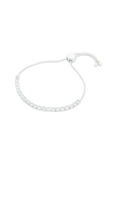 Ettika Adjustable Dainty Crystal Bracelet In Metallic