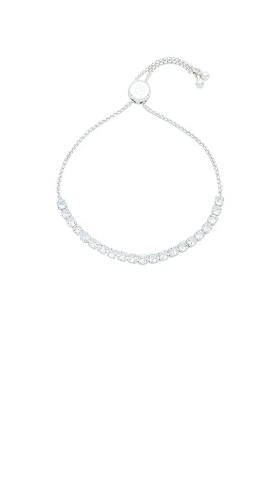 Ettika Adjustable Dainty Crystal Bracelet In Metallic