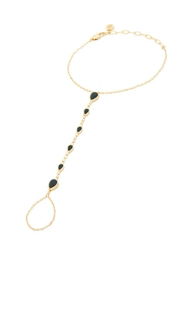 Ettika Dripping Crystal Hand Chain In Black