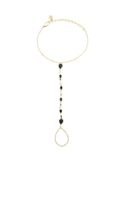 Ettika Dripping Crystal Hand Chain In Black