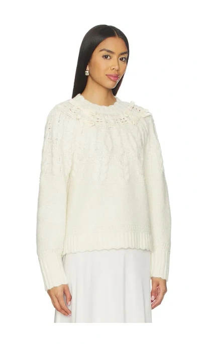 Loveshackfancy Sloanna Pullover Sweater In White