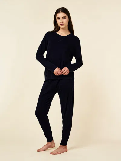 Papinelle Cosy Kate Long Sleeve Top And Full Length Pant In Black