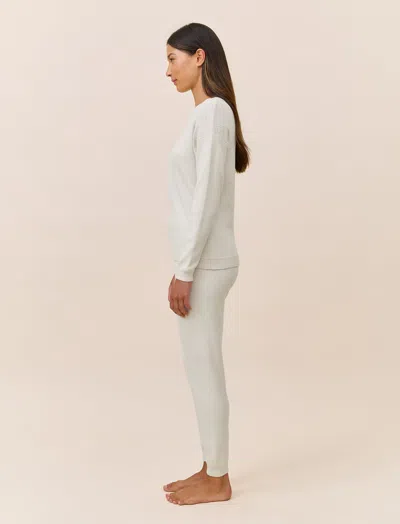 Papinelle Cosy Pointelle Long Sleeve Top And Jogger In White