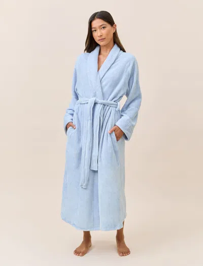 Papinelle Long Plush Robe In Blue