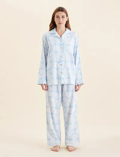 Papinelle Snowball Cosy Cotton Blend Pajamas In Blue