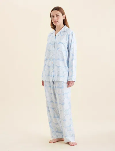 Papinelle Snowball Cosy Cotton Blend Pajamas In Blue