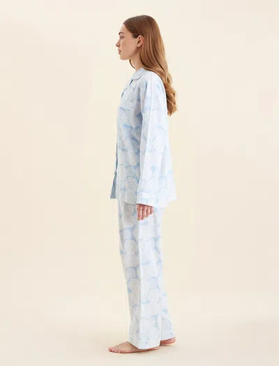 Papinelle Snowball Cosy Cotton Blend Pajamas In Blue