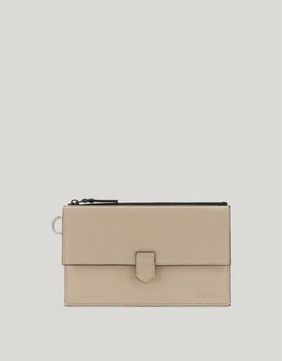 Canali Travel Wallet Gris Tourterelle Avec Bandoulière En Cuir De Veau In Neutral