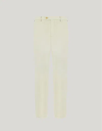 Canali Pantalon Chino Blanc En Sergé Fluide De Coton Et Soie In White