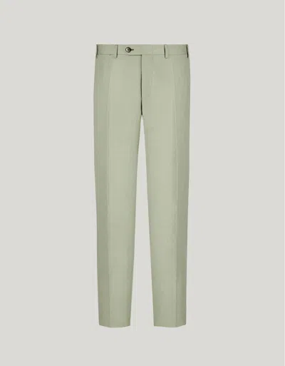 Canali Pantalon En Lin Vert Sauge In Green