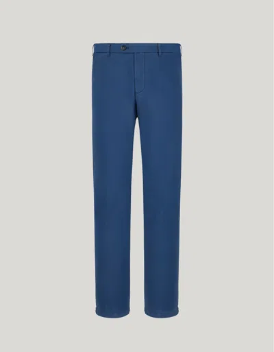 Canali Pantalon Chino Bleu Pétrole, Confectionné Dans Un Sergé Fluide De Coton Et Lyocell In Blue