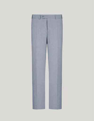 Canali Pantalon Bleu Clair En Lin Et Laine In Gray
