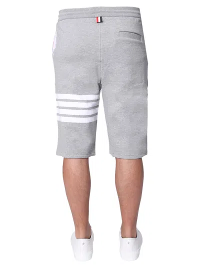 Thom Browne Light Gray Loopback Cotton Sweatshorts In Gray