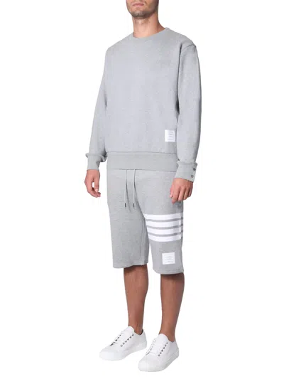 Thom Browne Light Gray Loopback Cotton Sweatshorts In Gray