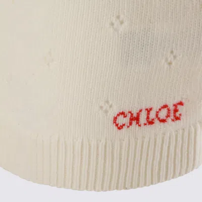 Chloé Cashmere Wool Mini Skirt With Ribbed Waistband In White