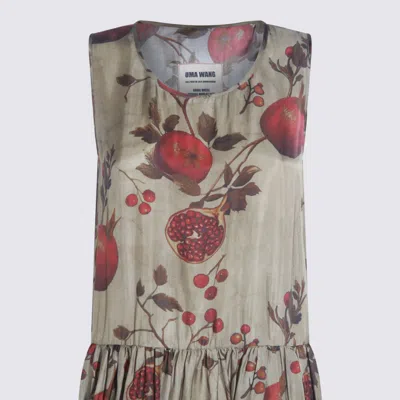 Uma Wang Red And Green Viscose Ardal Dress In Multi