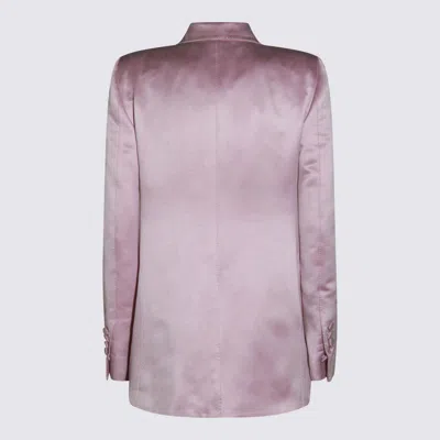 Tom Ford Satin Blazer With Notched Lapels And Pockets In Pink
