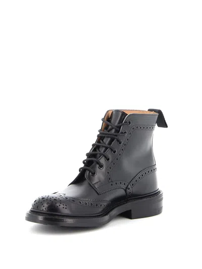 Tricker's Leather Ankle Boots In Black