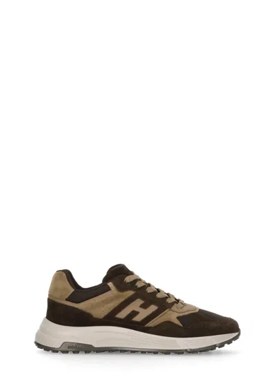 Hogan Sneakers With Round Toe And Rubber Sole In Brown