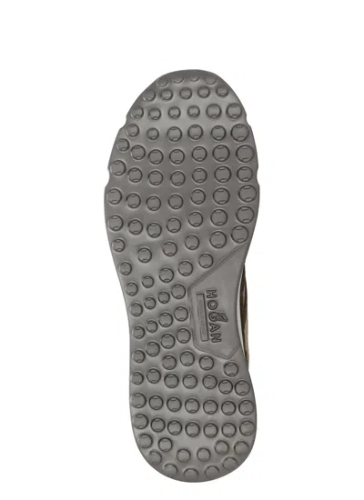 Hogan Sneakers With Round Toe And Rubber Sole In Brown