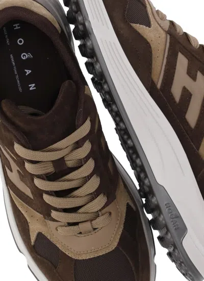 Hogan Sneakers With Round Toe And Rubber Sole In Brown