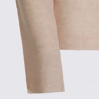 Fabiana Filippi Sparkling Turtleneck Knitwear Long Sleeves In Pink