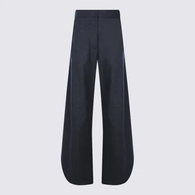 Alaïa Dark Grey Wool Pants In Gray