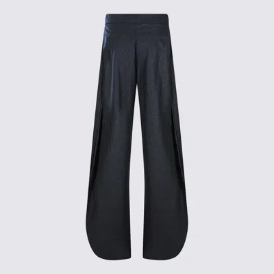 Alaïa Dark Grey Wool Pants In Gray