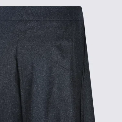Alaïa Dark Grey Wool Pants In Gray