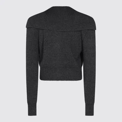 Givenchy Cropped Long Sleeve Knitwear Featuring Buttons In Gray