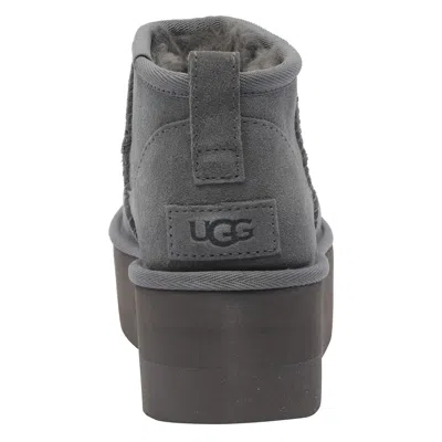 Ugg Grey Classic Ultra Mini Platform Booties In Gray
