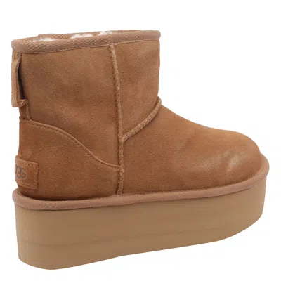 Ugg 50mm Classic Mini Platform Logo-patch Boots In Brown