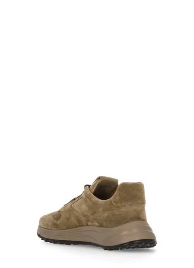 Hogan Hyperlight Lace-up Sneakers With Reinforced Suede Heel In Brown