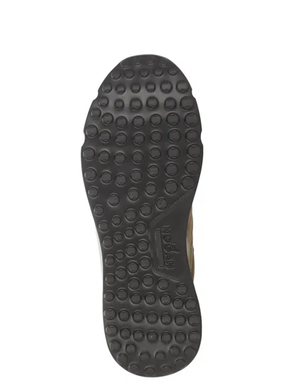 Hogan Hyperlight Lace-up Sneakers With Reinforced Suede Heel In Brown