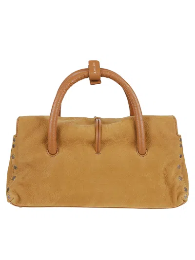 Zanellato Dotta Jones Shoulder Bag With Adjustable Strap In Brown