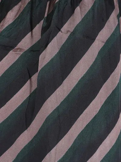 Dries Van Noten Striped Relaxed Fit Trousers With Elastic Waistband In Multi