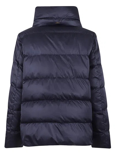 Herno Padded Jacket Featuring Drawstring Elements In Blue