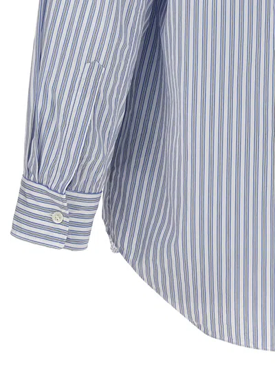 Comme Des Garçons Play Logo Patch Striped Shirt In Black