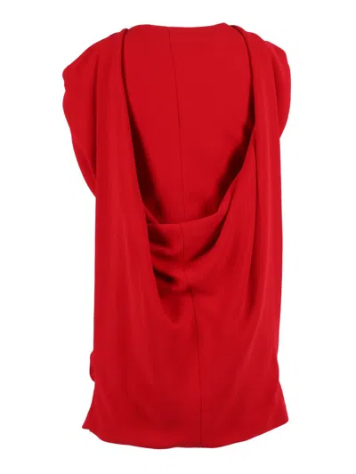 Alberta Ferretti Sleek Form-fitting Dress With Minimalist Design In Red