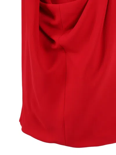 Alberta Ferretti Sleek Form-fitting Dress With Minimalist Design In Red