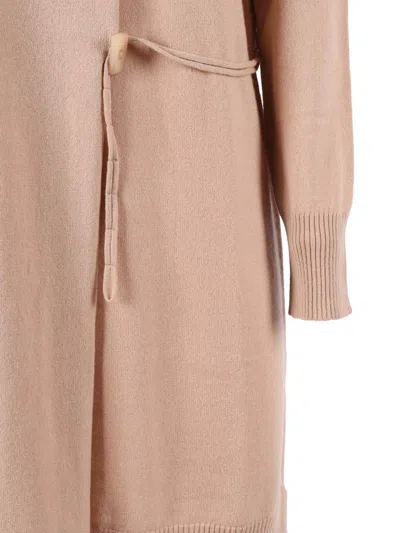 Kangra Cashmere Asymmetric Dress With Lace-up In Pink