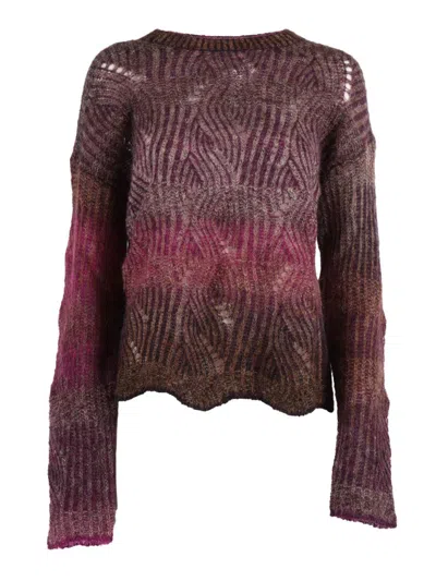 Kangra Cashmere Crew Neck Sweater With Shades Effect In Multi