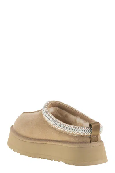 Ugg Slip-on Sandals With Suede Upper And Decorative Stitching In Brown