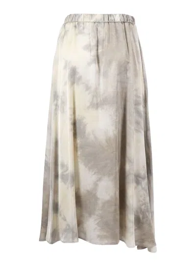 Ballantyne Flowing White Viscose Skirt With Classic Silhouette In Gray