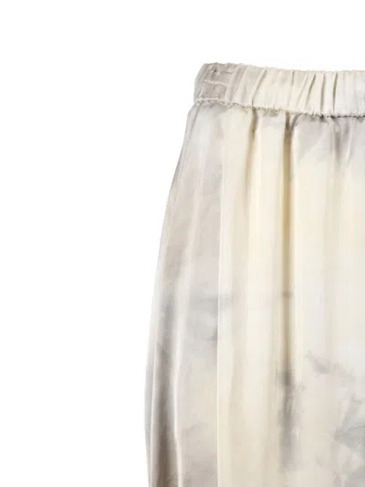 Ballantyne Flowing White Viscose Skirt With Classic Silhouette In Gray