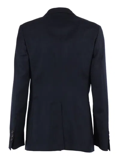 The Gigi Double-breasted Tailored Jacket With Classic Lapel In Blue