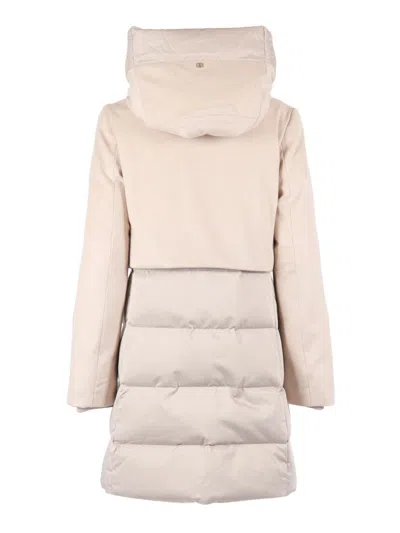 Duno Tailored Grey Long Coat With Classic Lapel And Double-breasted Design In Pink