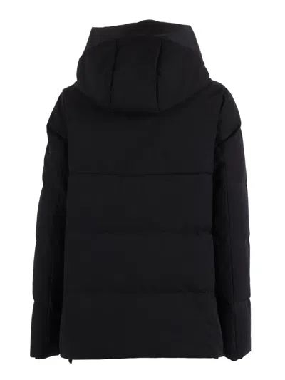 Duno Mid-thigh Length Quilted Padded Coat In Black